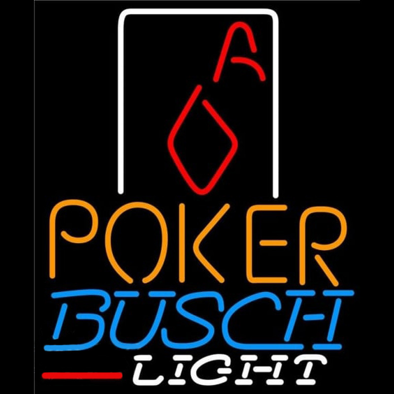 Busch Light Poker Squver Ace Beer Sign Neonkyltti