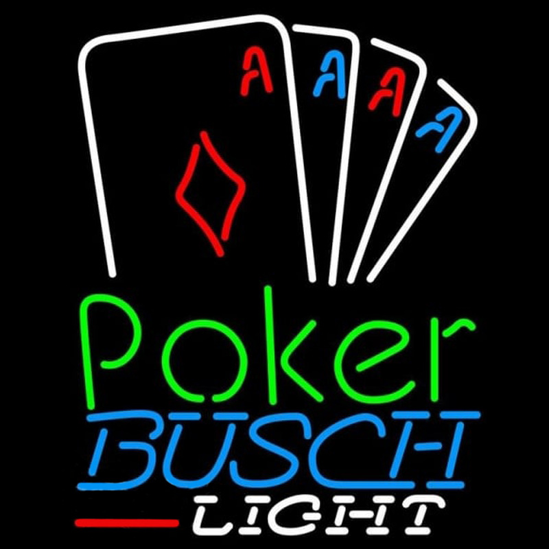 Busch Light Poker Tournament Beer Sign Neonkyltti