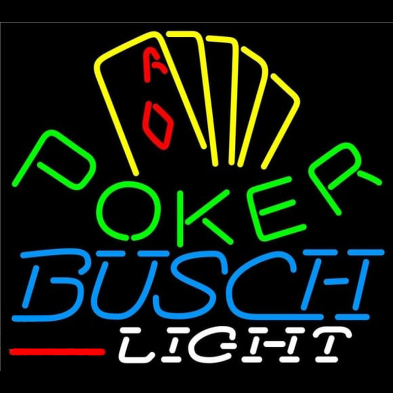 Busch Light Poker Yellow Beer Sign Neonkyltti