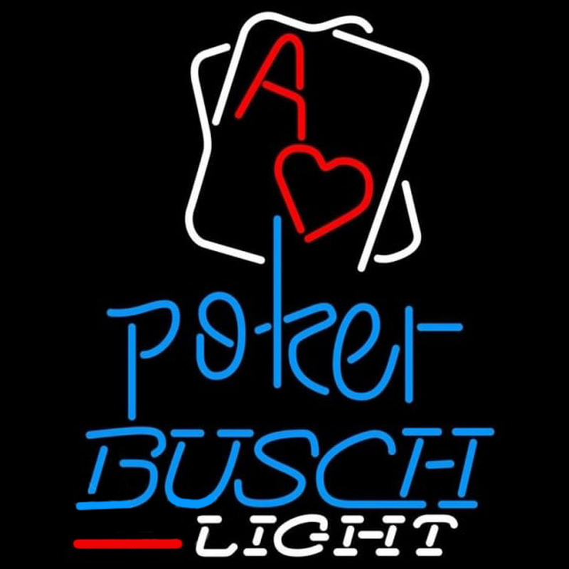 Busch Light Rectangular Black Hear Ace Beer Sign Neonkyltti