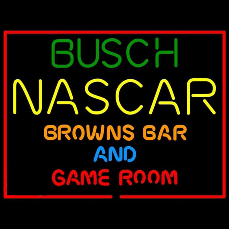 Busch NASCAR Browns Bar and Game Room Neonkyltti