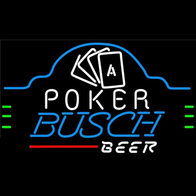 Busch Poker Ace Cards Beer Sign Neonkyltti