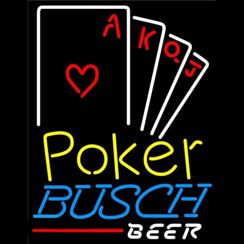 Busch Poker Ace Series Beer Sign Neonkyltti