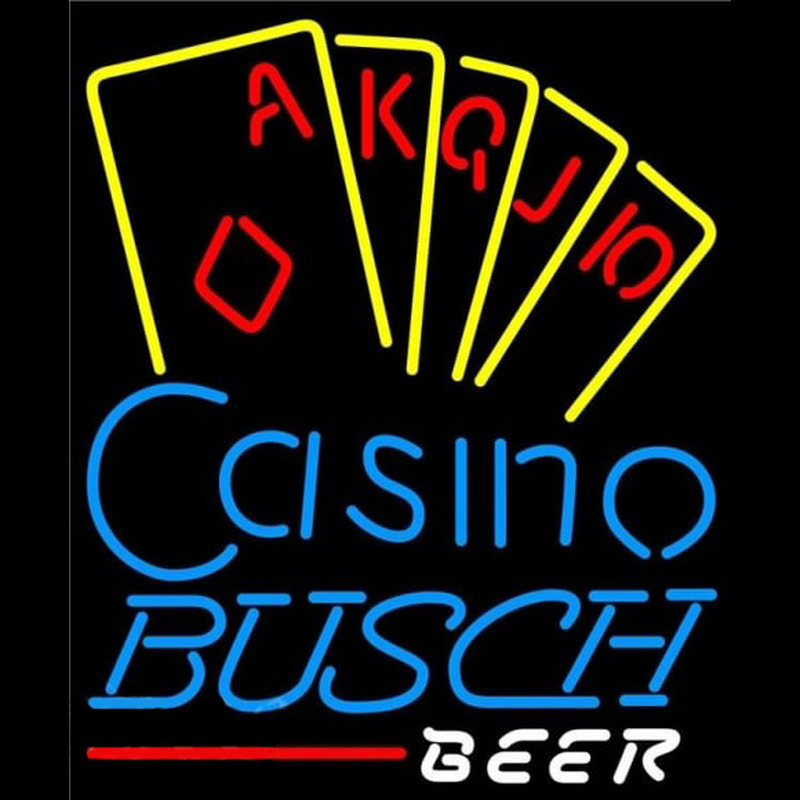 Busch Poker Casino Ace Series Beer Sign Neonkyltti