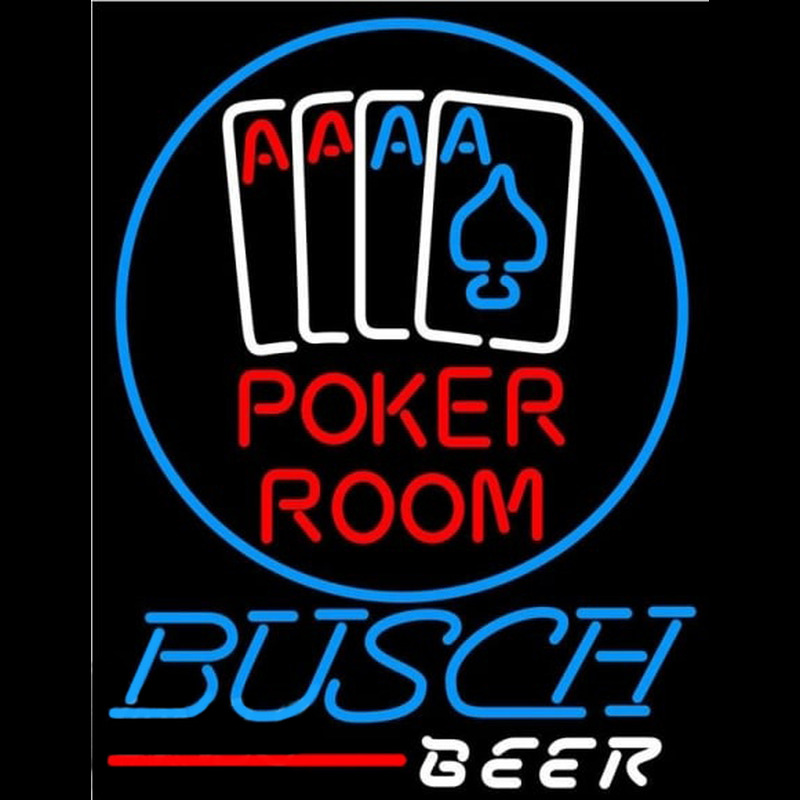 Busch Poker Room Beer Sign Neonkyltti