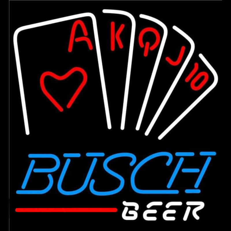 Busch Poker Series Beer Sign Neonkyltti