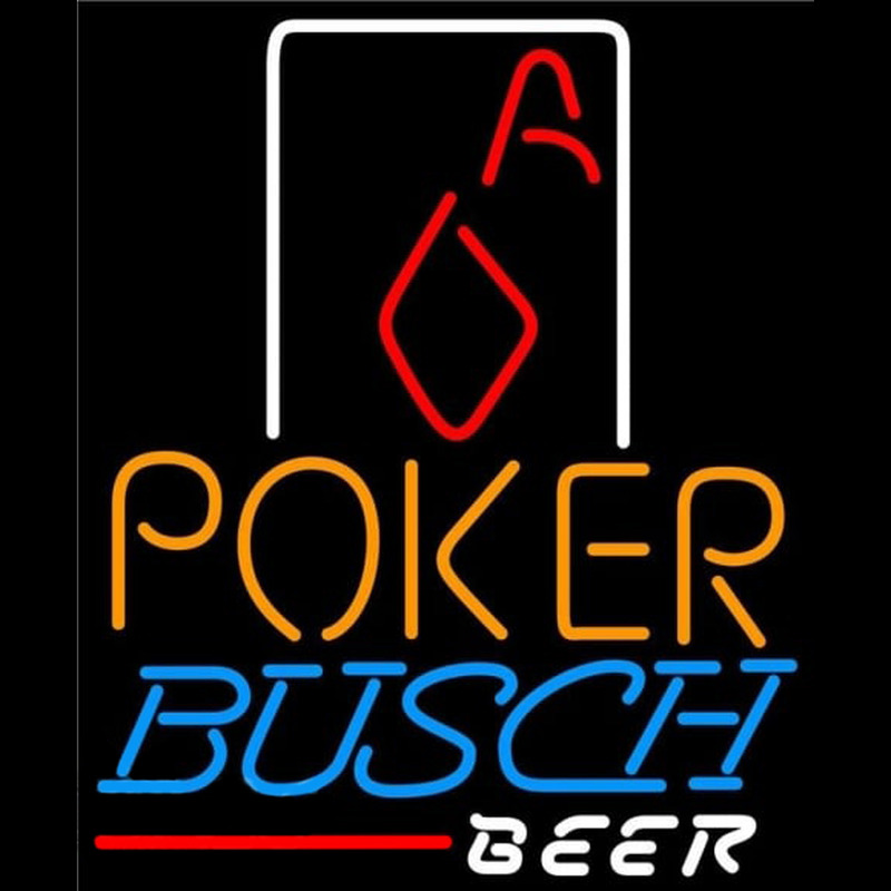 Busch Poker Squver Ace Beer Sign Neonkyltti