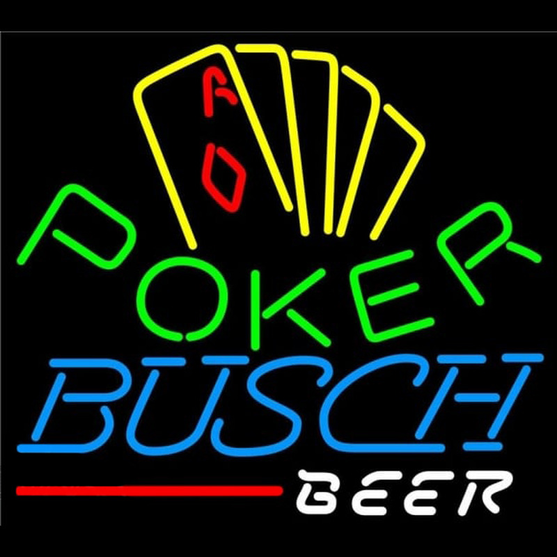 Busch Poker Yellow Beer Sign Neonkyltti