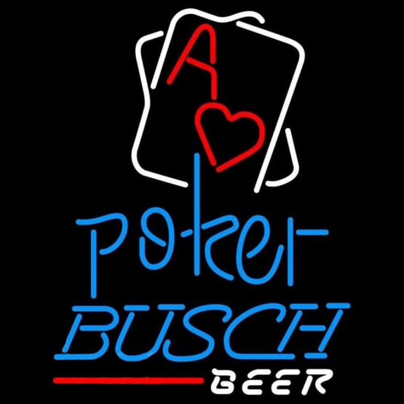 Busch Rectangular Black Hear Ace Beer Sign Neonkyltti