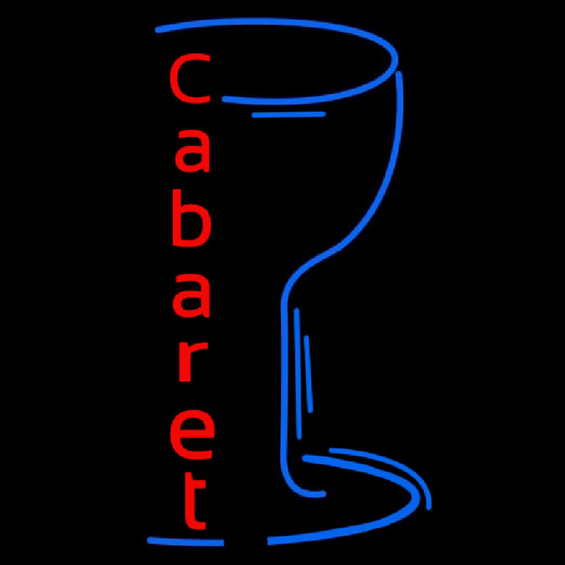 Cabaret With Wine Glass Neonkyltti