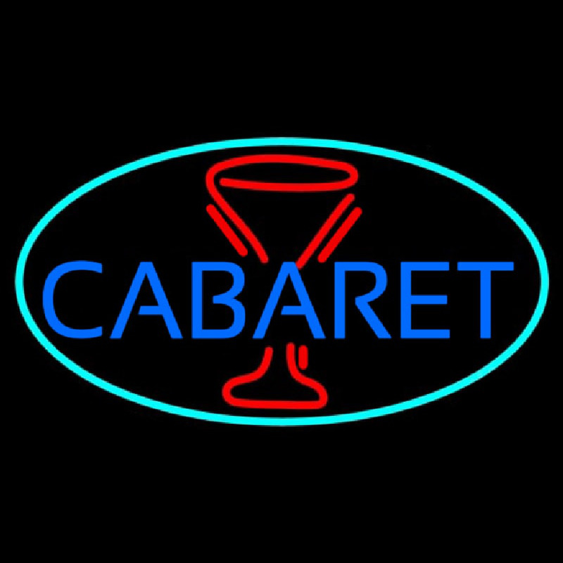 Cabaret With Wine Glass Neonkyltti