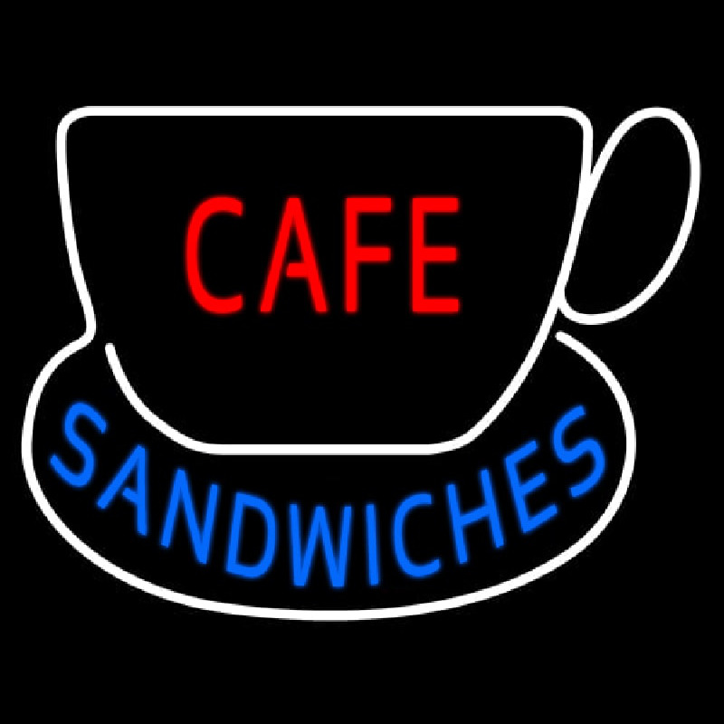 Cafe Sandwiches With Tea Cup Neonkyltti