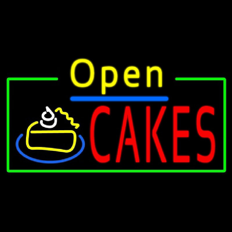 Cakes Open With Green Border Neonkyltti