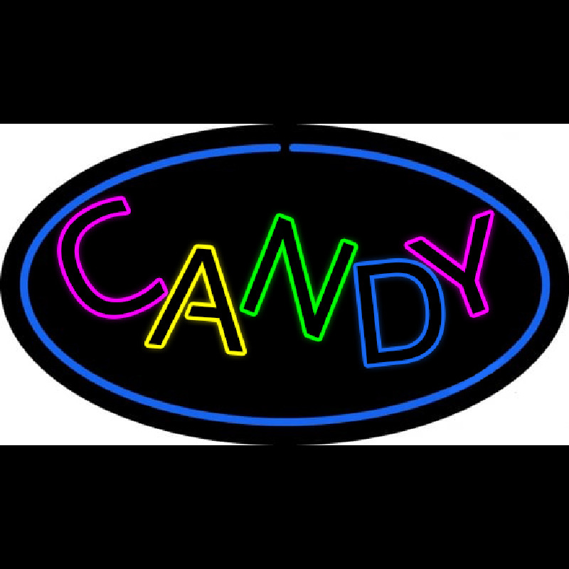 Candy Oval Blue Neonkyltti