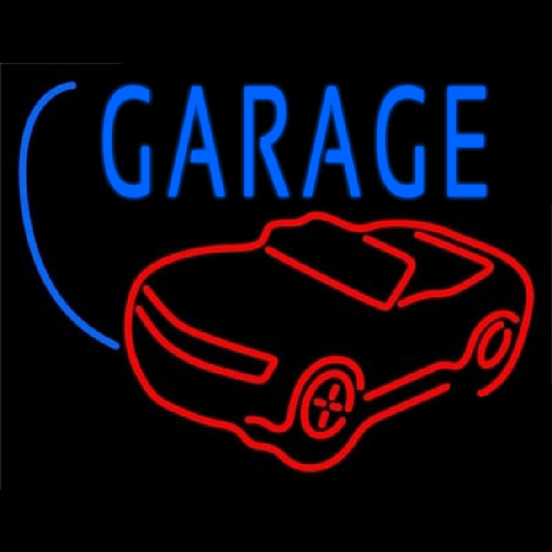 Car Logo Garage Block Neonkyltti