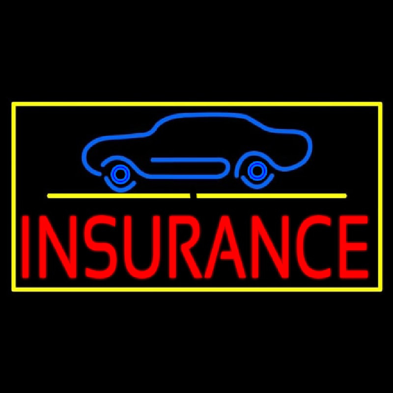 Car Logo Yellow Line Insurance With Border Neonkyltti