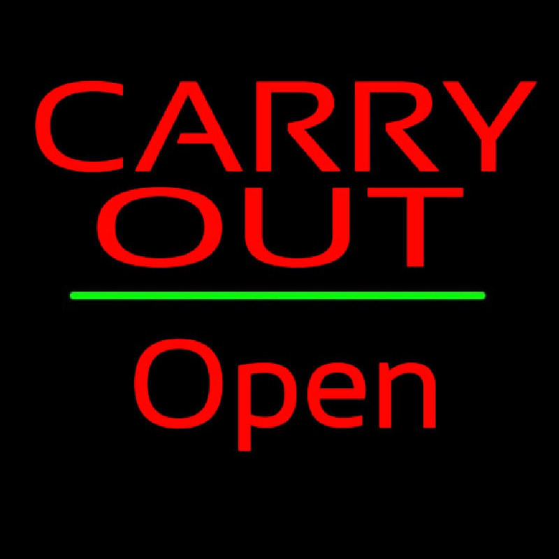 Carry Out Open Green Line Neonkyltti