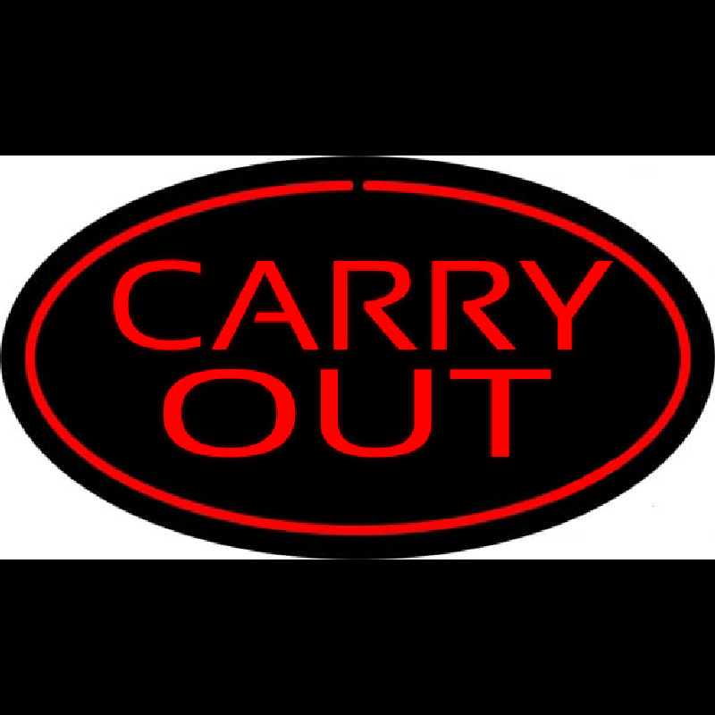 Carry Out Oval Red Neonkyltti