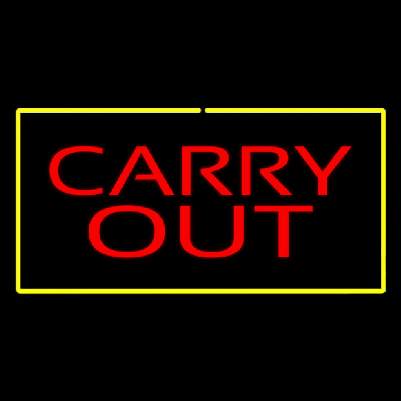 Carry Out Rectangle Yellow Neonkyltti