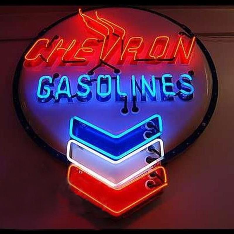 Chevron Gasoline Neonkyltti