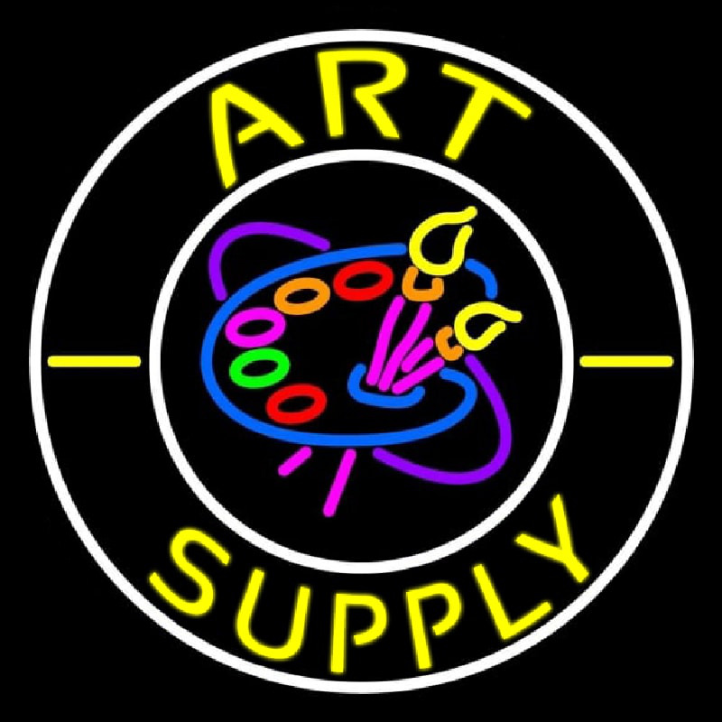 Circle Art Supply With Logo Neonkyltti