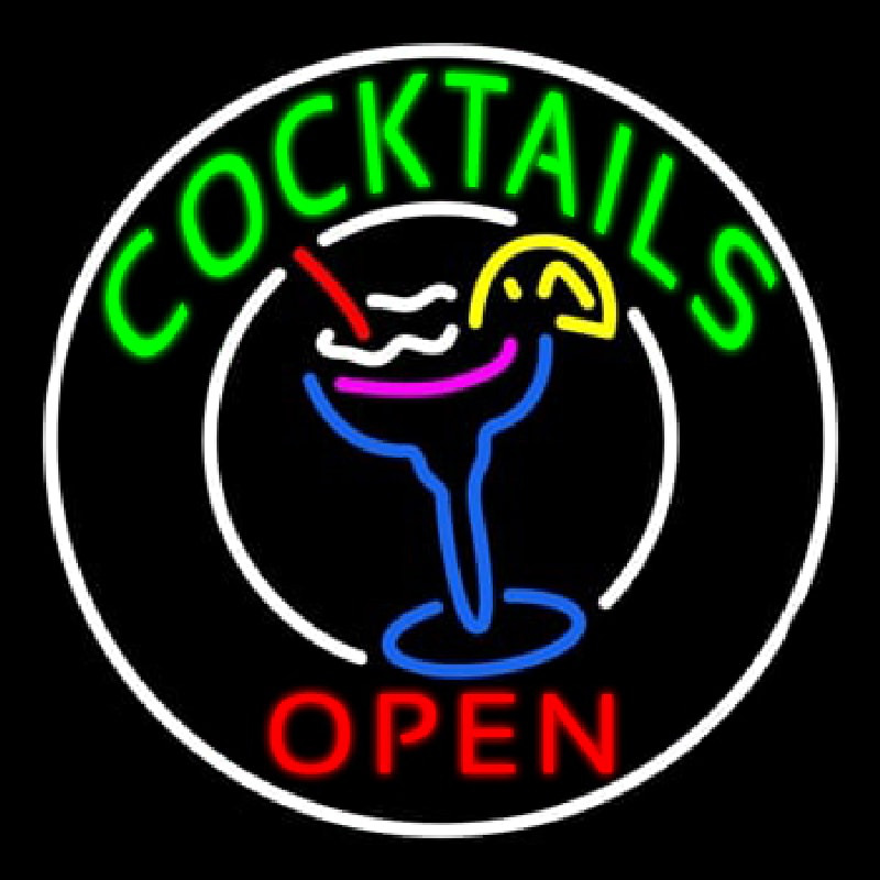 Circular Cocktail With Cocktail Neonkyltti