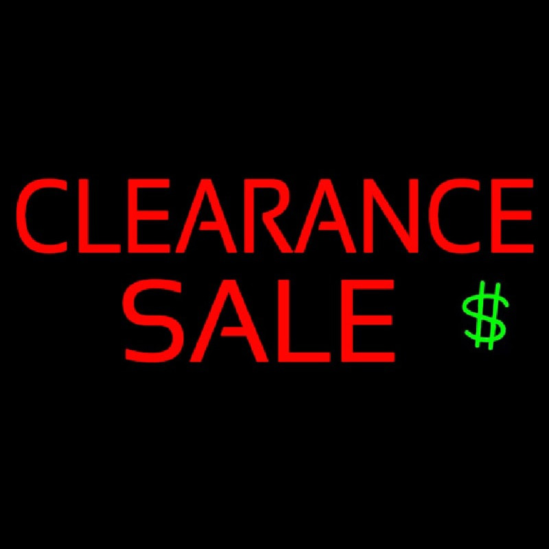 Clearance Sale With Dollar Logo Neonkyltti
