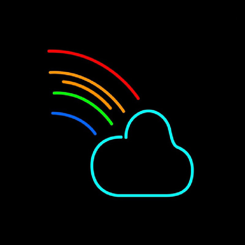 Cloud With Rainbow Neonkyltti