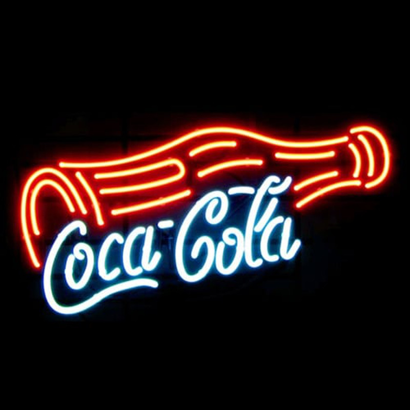 Coca Cola Pullo Olut Baari Avoinna Neonkyltti