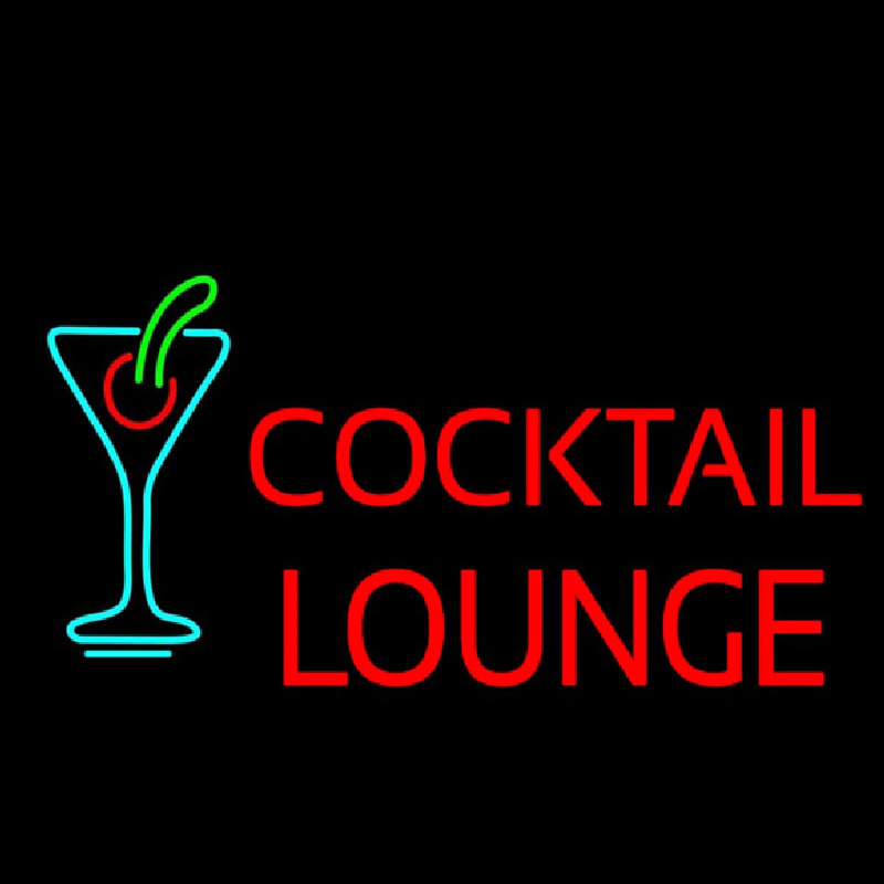 Cocktail Lounge With Martini Glass Neonkyltti
