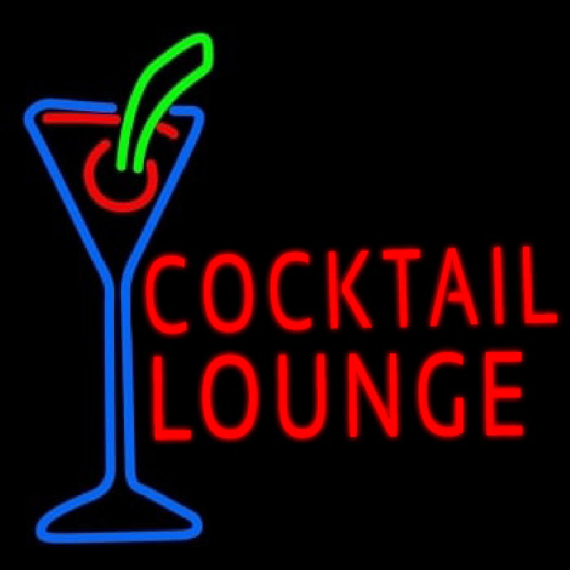 Cocktail Lounge With Martini Neonkyltti