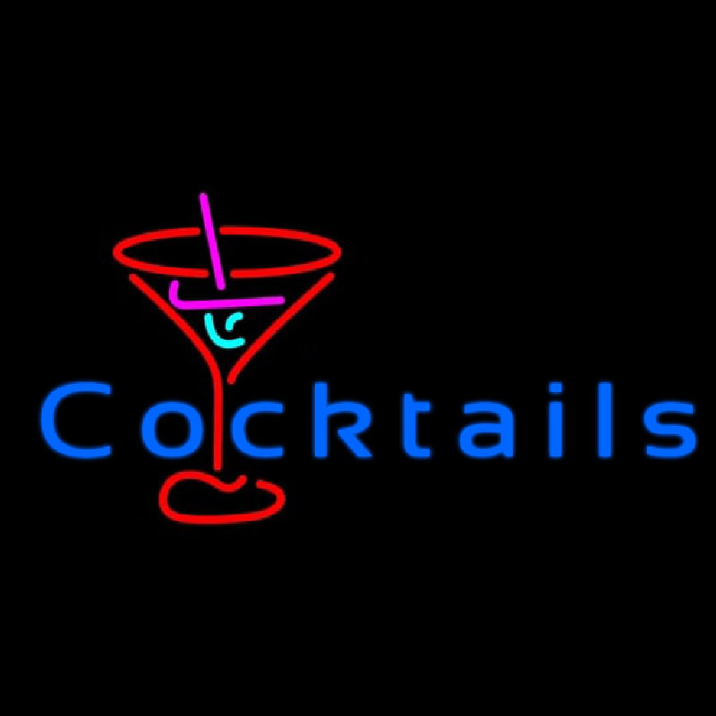 Cocktail with Red Cocktail Glass Neonkyltti