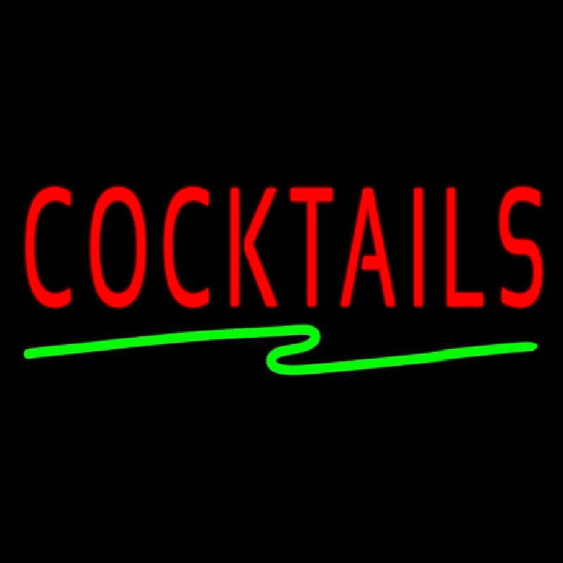 Cocktail with Zigzag Line Neonkyltti