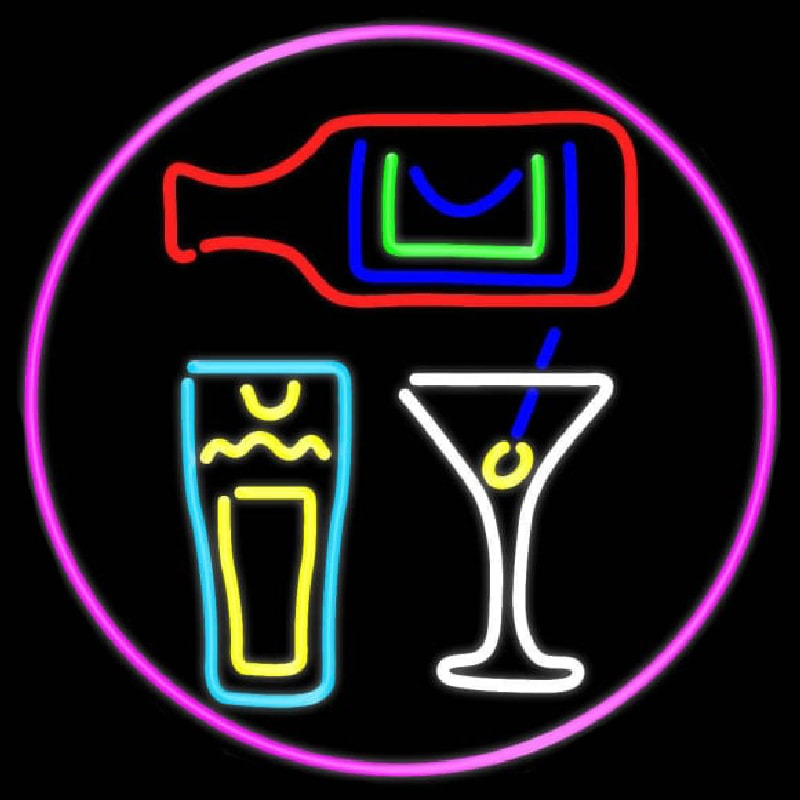 Cocktails Bar Open Real Neon Glass Tube Neonkyltti