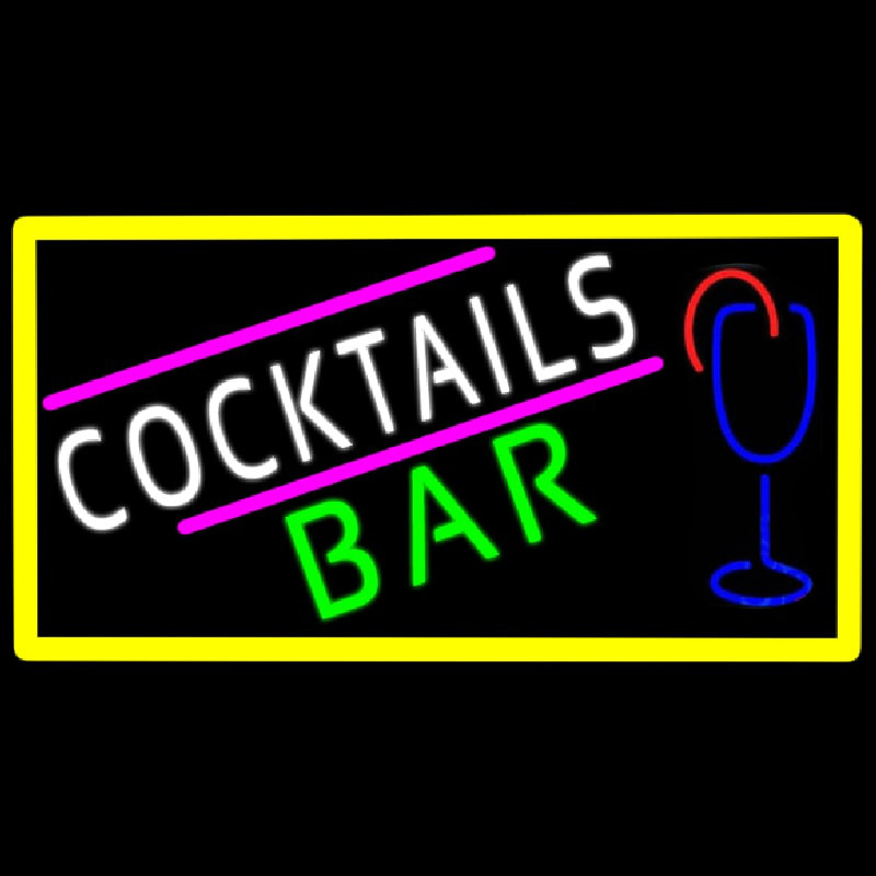 Cocktails Bar With Glass Real Neon Glass Tube Neonkyltti