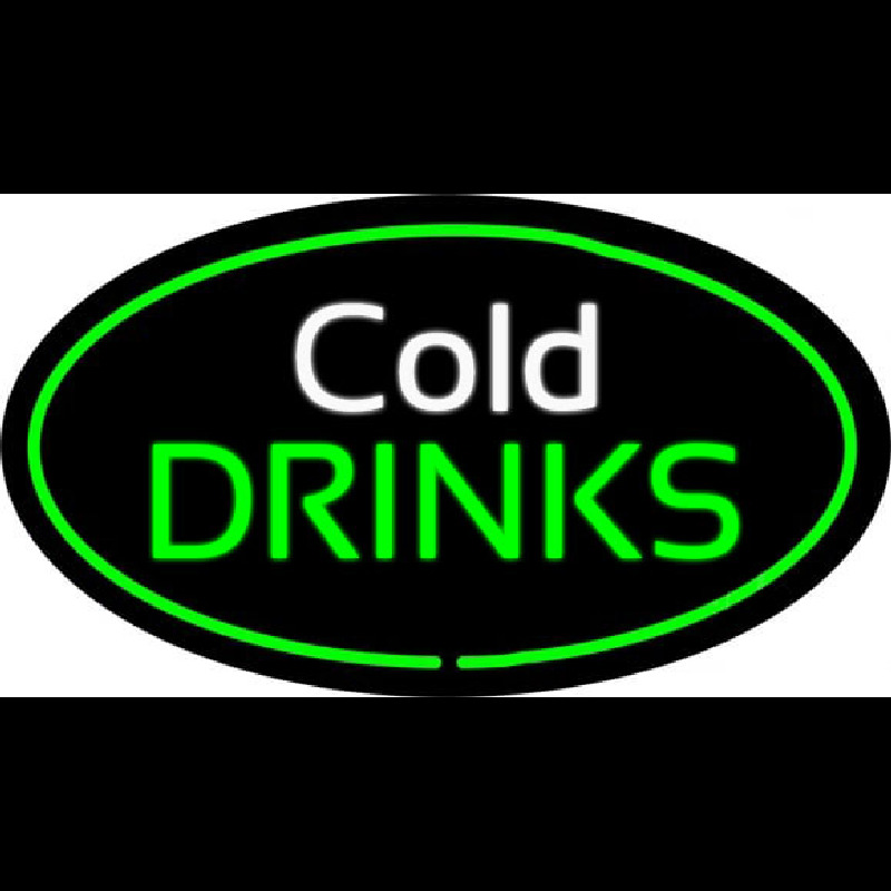 Cold Drinks Oval Green Neonkyltti