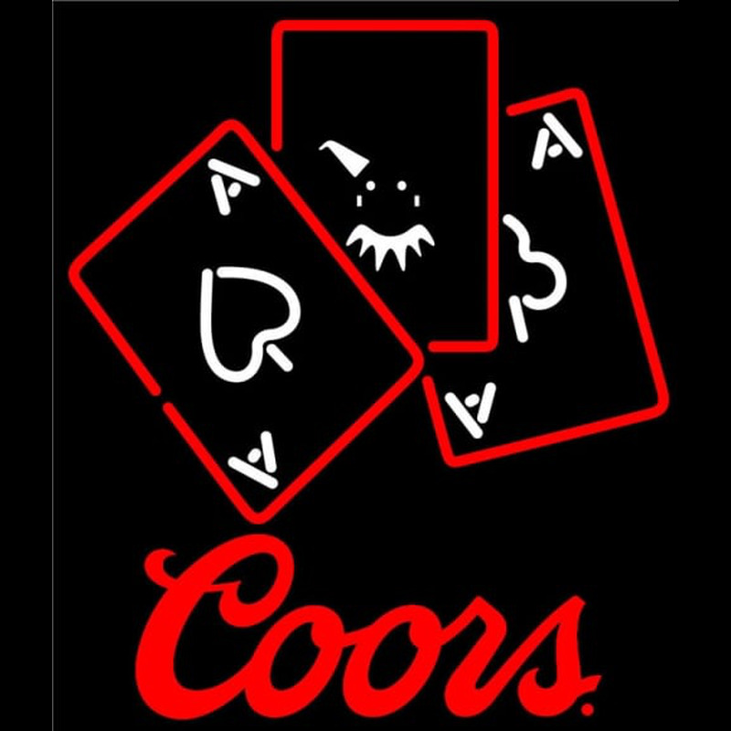 Coors Ace And Poker Neonkyltti