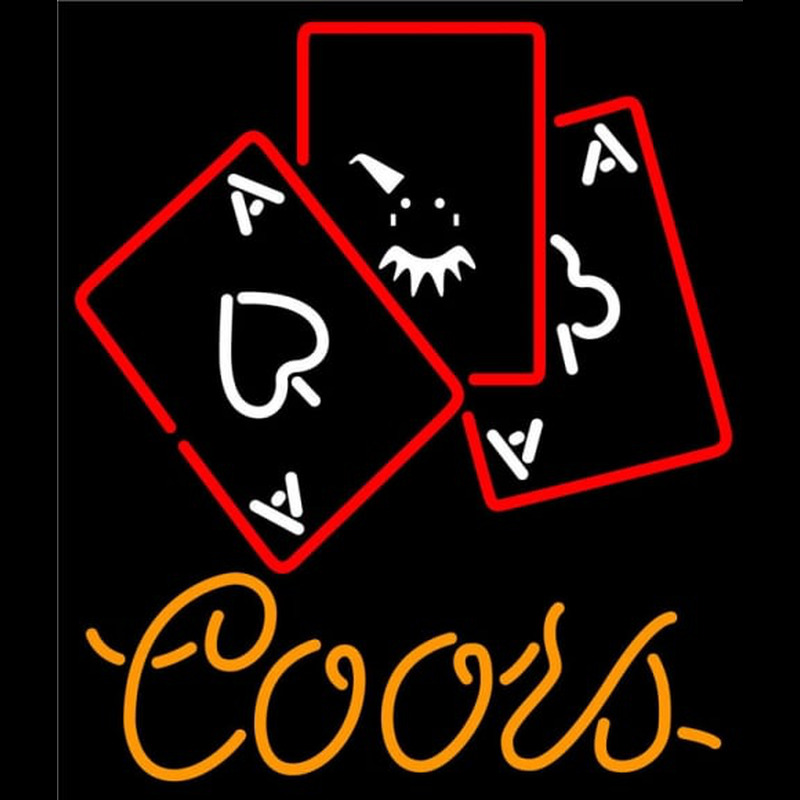 Coors Ace And Poker Neonkyltti