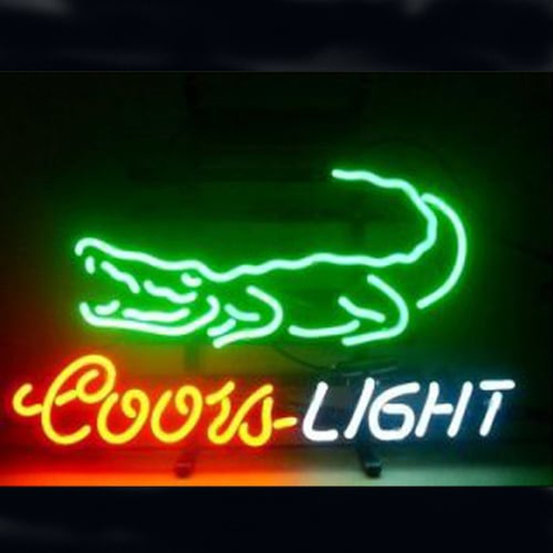 Coors Crocodile Olut Baari Avoinna Neonkyltti