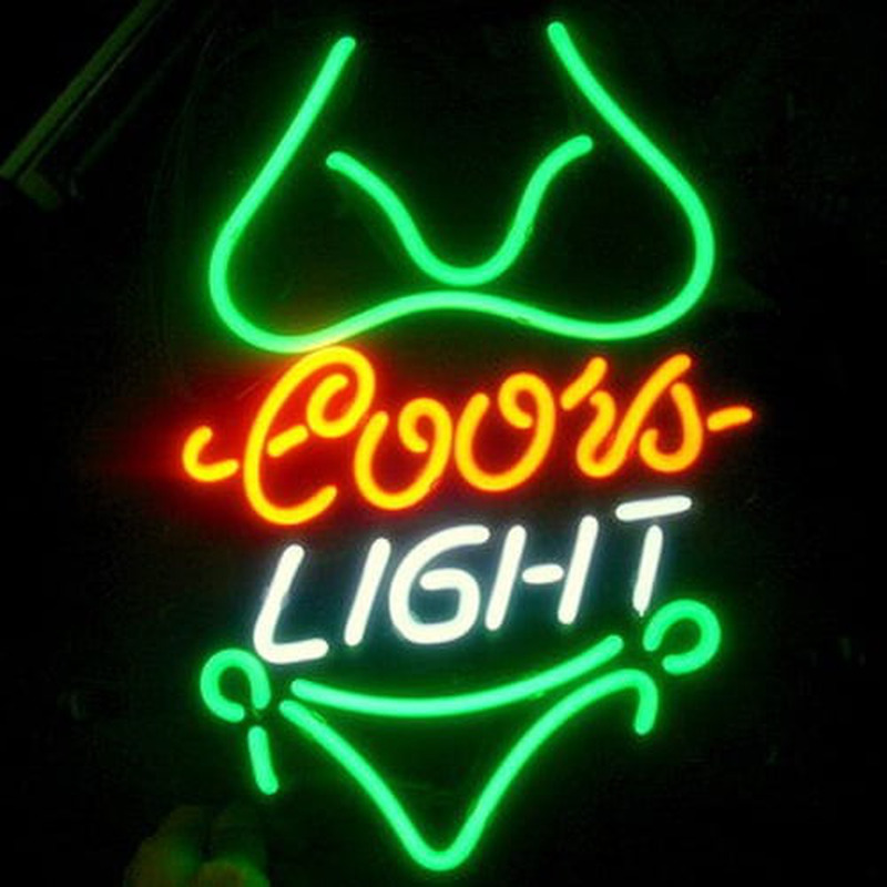 Coors Green Bikini Olut Baari Avoinna Neonkyltti