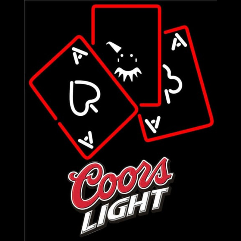 Coors Light Ace And Poker Neonkyltti