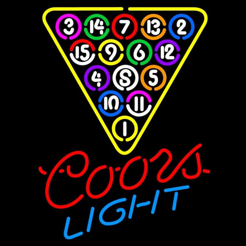 Coors Light Billard PoolBall Neonkyltti