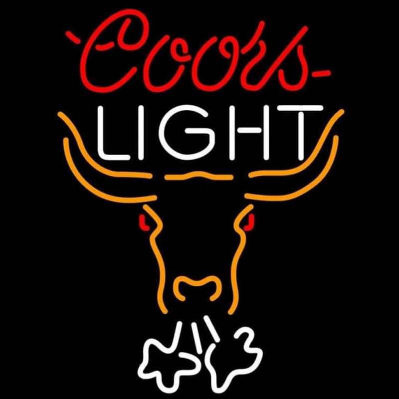 Coors Light Breathing Bull Face Beer Sign Neonkyltti
