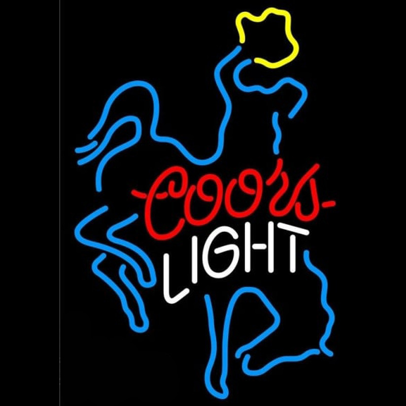 Coors Light Bucking Bronco Beer Sign Neonkyltti