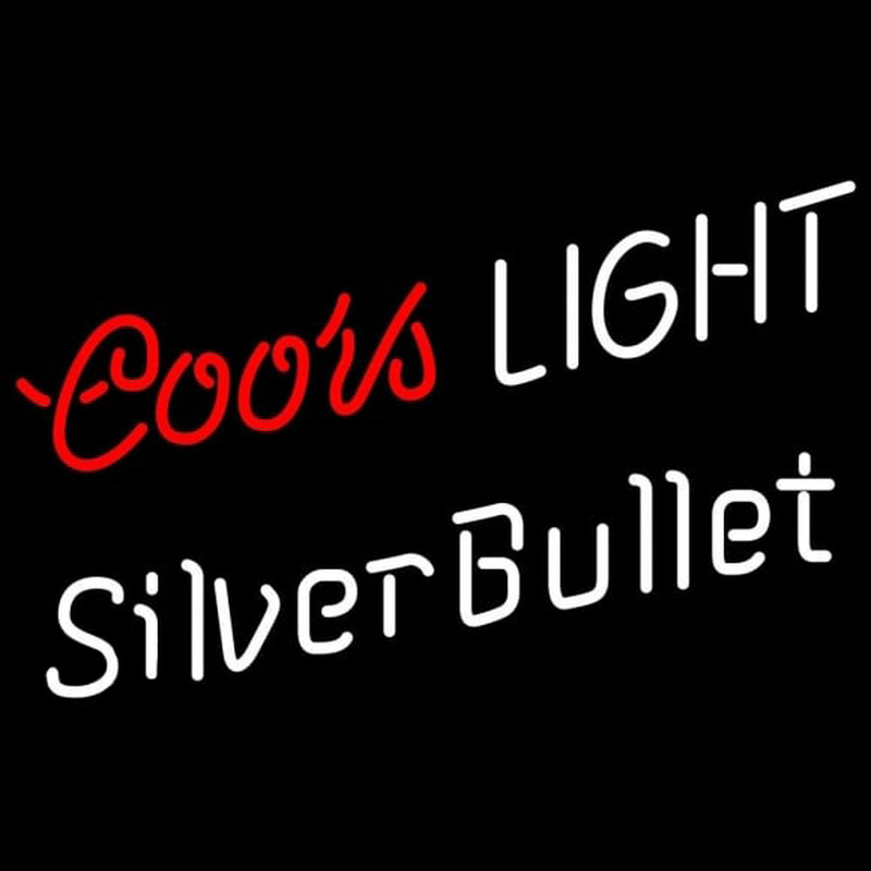 Coors Light Double Line Silver Bullet Beer Sign Neonkyltti