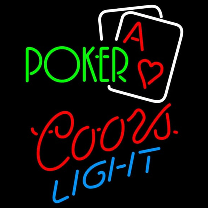 Coors Light Green Poker Neonkyltti