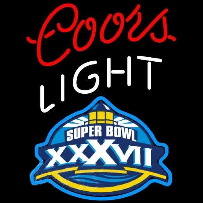 Coors Light Super Bowl X  vii Beer Sign Neonkyltti