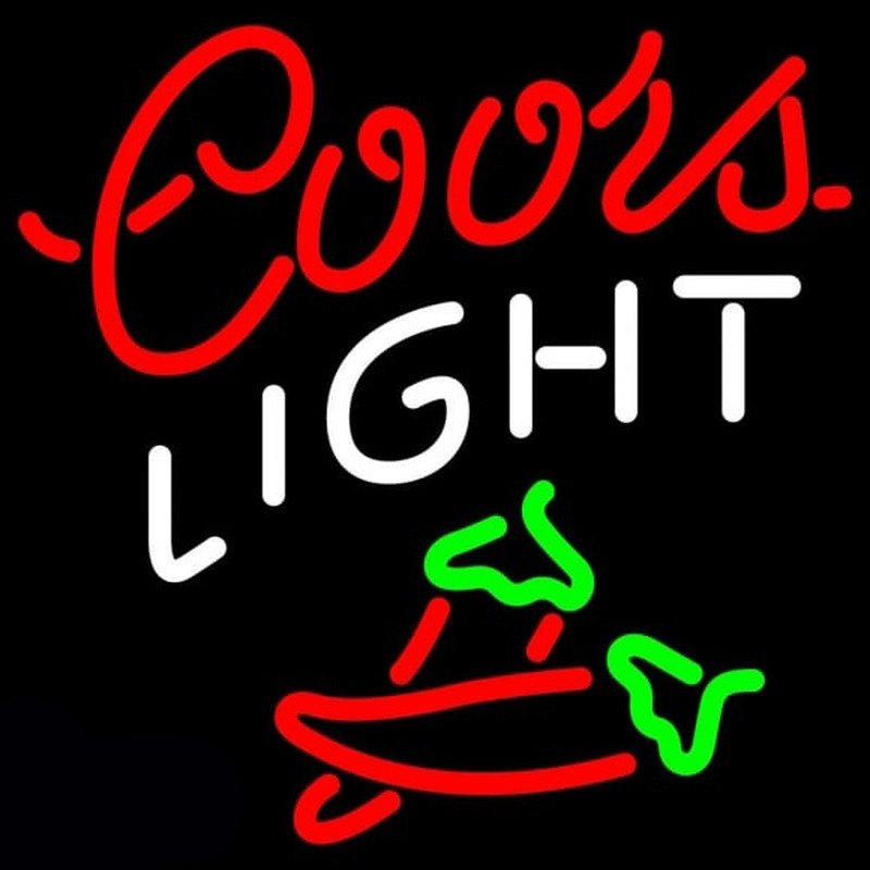 Coors Light Two Chili Pepper Beer Sign Neonkyltti