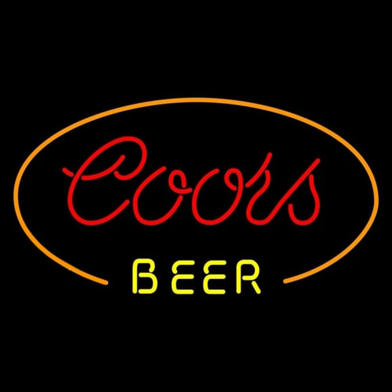 Coors Red Ovel Beer Sign Neonkyltti