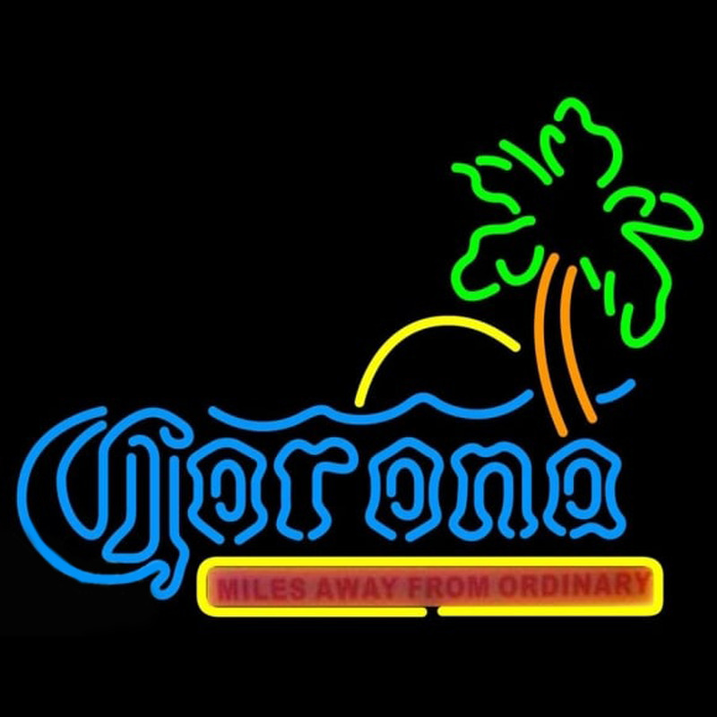 Corona Beach Sunset Tree Beer Sign Neonkyltti